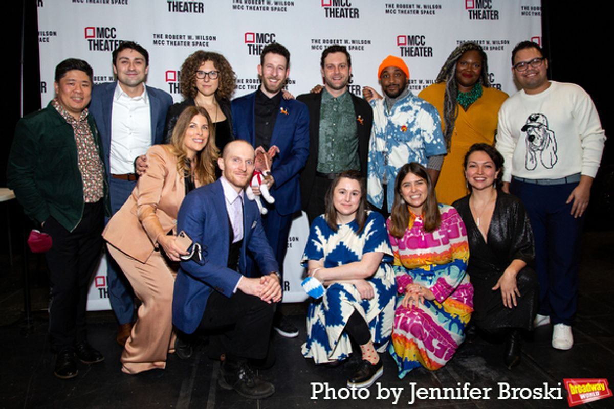 The cast and creative team of SPACE DOGS at Photos: SPACE DOGS Celebrates Opening Night at MCC