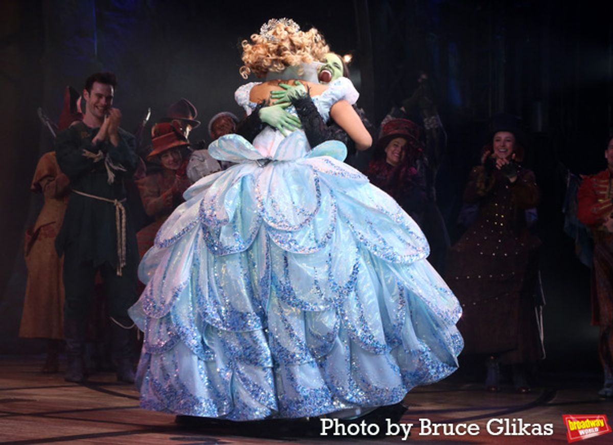 Brittney Johnson as 'Glinda' and  Lindsay Pearce as 'Elphaba' at 