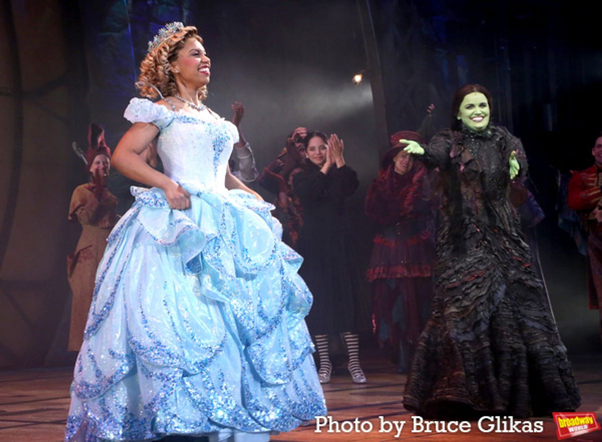 Brittney Johnson as 'Glinda' and  Lindsay Pearce as 'Elphaba' at 