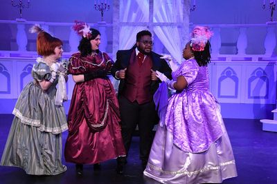 The stepfamily (Bailey Lund, Taylor O. Veer, & Nina Auburn) chase Lionel (Rickie Jone Photo
