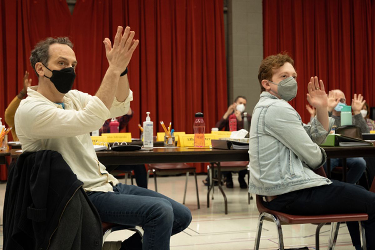 Peter Grosz and Ethan Slater 
 at 