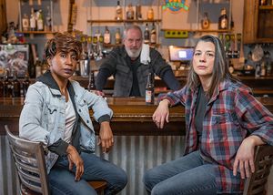 Shariba Rivers (left) plays Cynthia, Linda Gillum (right) plays Tracey and Randy Steinmeyer (center) plays Stan @ BroadwayWorld Shariba Rivers (left) plays Cynthia, Linda Gillum (right) plays Tracey and Randy Stei Photo