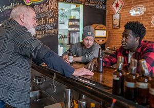 (from left) Randy Steinmeyer plays Stan, Gage Wallace is Jason and Emmanuel K. Jackso Photo