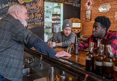 (from left) Randy Steinmeyer plays Stan, Gage Wallace is Jason and Emmanuel K. Jackso Photo