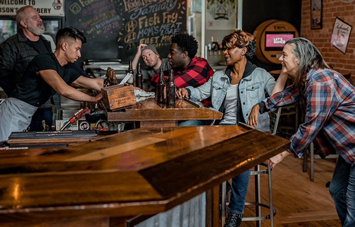 (from left) Randy Steinmeyer, Jordan Anthony Arredondo, Gage Wallace, Emmanuel K. Jackson, Shariba Rivers and Linda Gillum at 