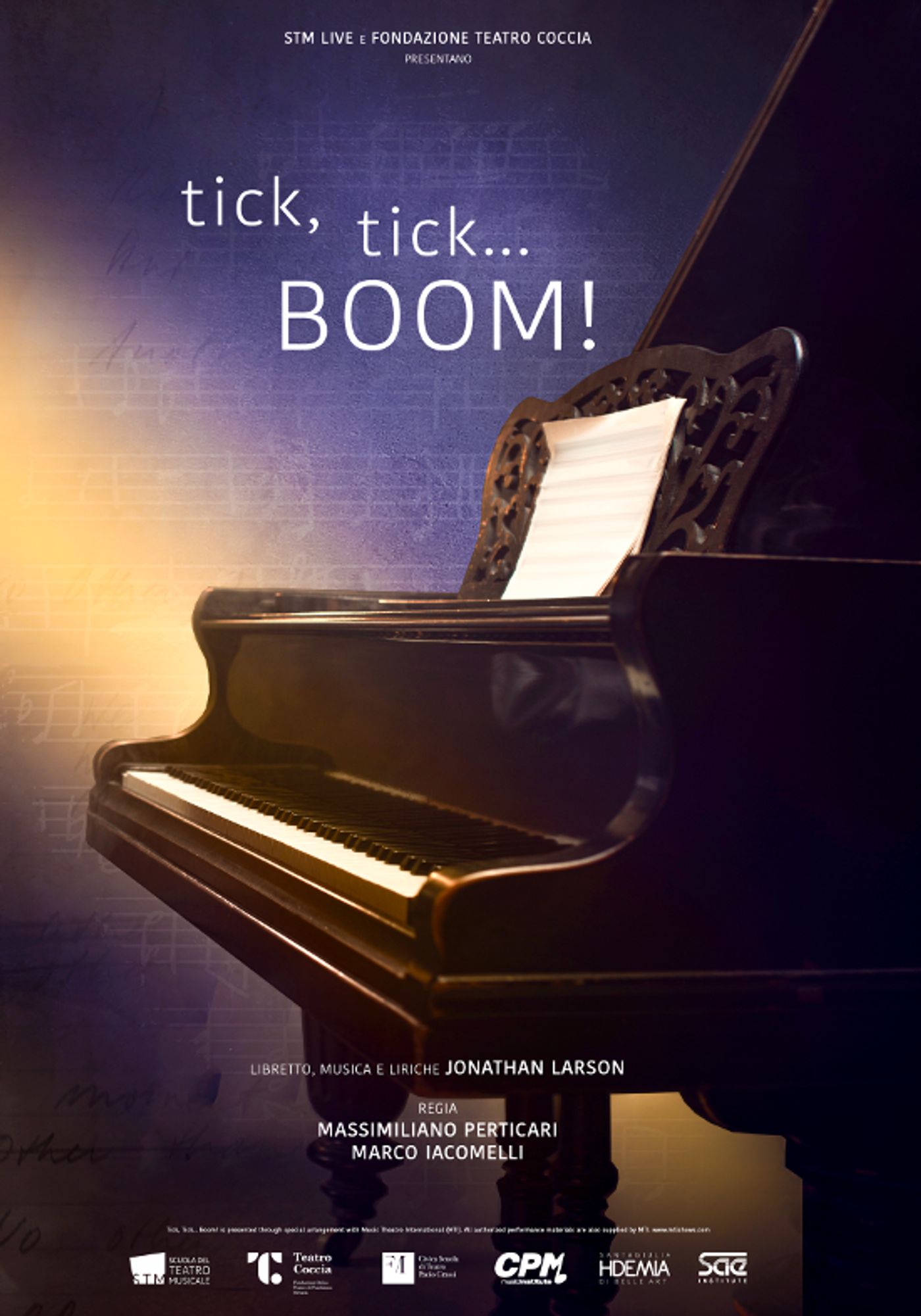 locandina di tick, tick...boom! il musical di STM live e Teatro Coccia