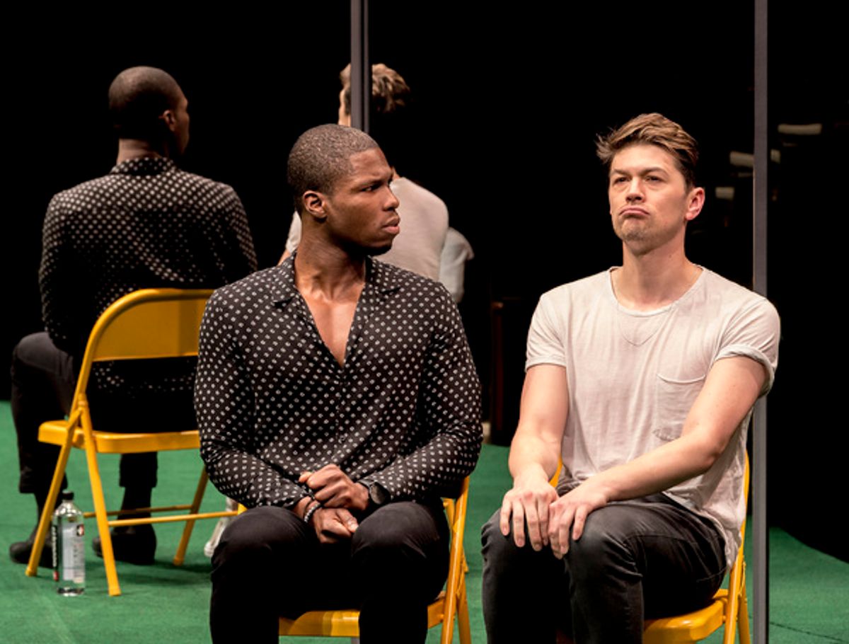 Jakeem Dante Powell and Devin Kawaoka in “Slave Play” playing at Center Theatre Group/Mark Taper Forum at 