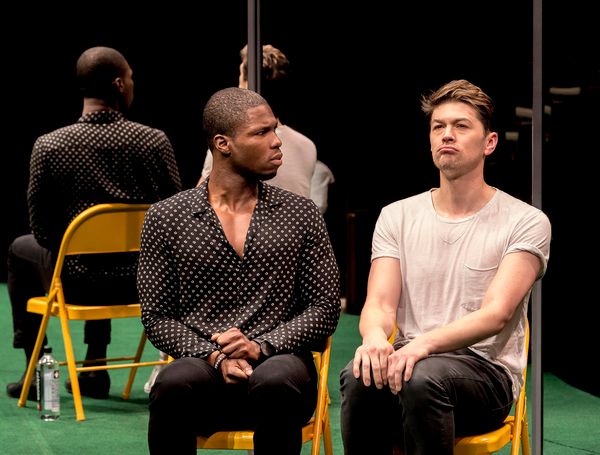 Jakeem Dante Powell and Devin Kawaoka in “Slave Play” playing at Center Theatre G Photo