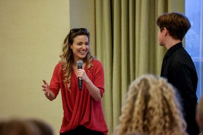 Christy Altomare working with MTCA 2022 Students. Photo