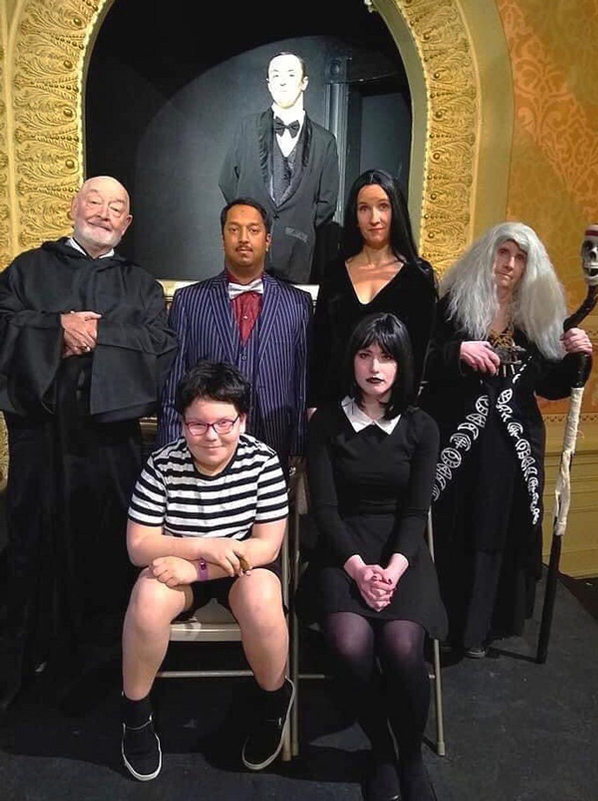 Jackie Senft, Samantha Melquist, Ray Fletcher, Danny Gay, Karen Lipovsky, Ginger Smith and Zach Hodge at Photos: First Look at the Cast of THE ADDAMS FAMILY at The Monmouth Community Players