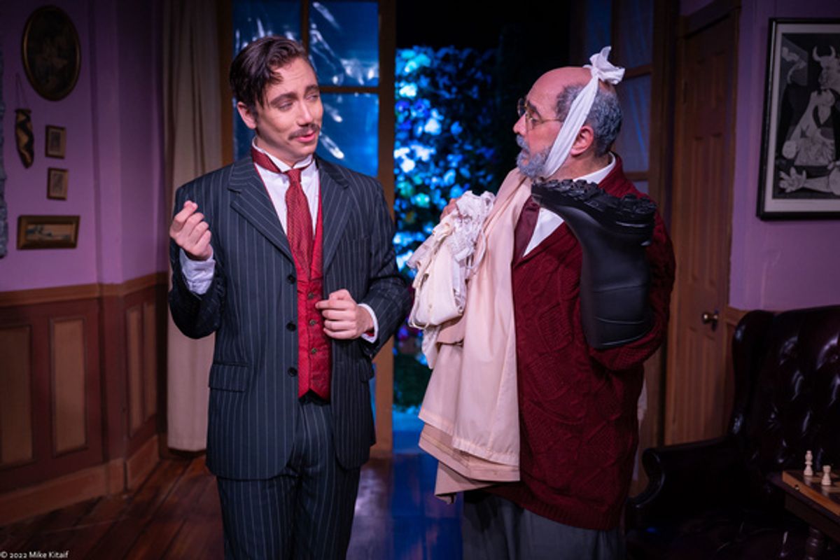 Gabriel Garcia, left, as Salvador Dal  with Thomas Muniz, right, as Sigmund Freud in HYSTERIA.    Photo Credit: Mike Kitaif at 