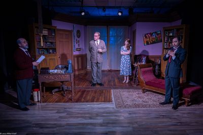 The cast of HYSTERIA.  From left, Thomas Muniz, Joseph Zimmer, Shelby Mae Randle, and Photo