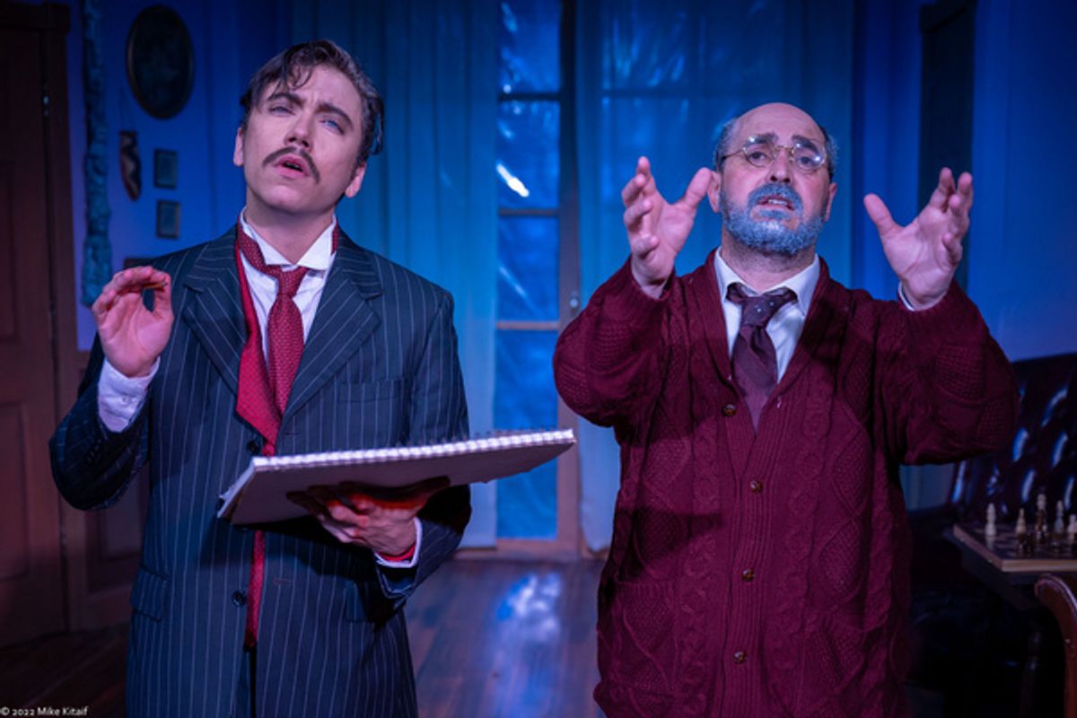 Gabriel Garcia, left, as Salvador Dal  with Thomas Muniz, right, as Sigmund Freud in HYSTERIA.    Photo Credit: Mike Kitaif at 