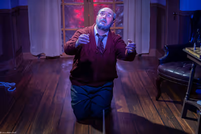 Thomas Muniz as Sigmund Freud in HYSTERIA.    Photo Credit: Mike Kitaif Photo
