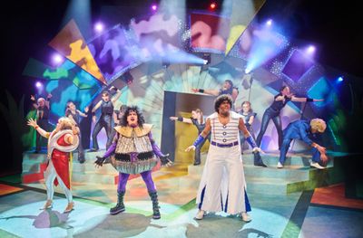  Karen Estrada, Rick Pendzich, Austin Nelson, Jr. and cast in THE LEGEND OF ROCK, PAP Photo
