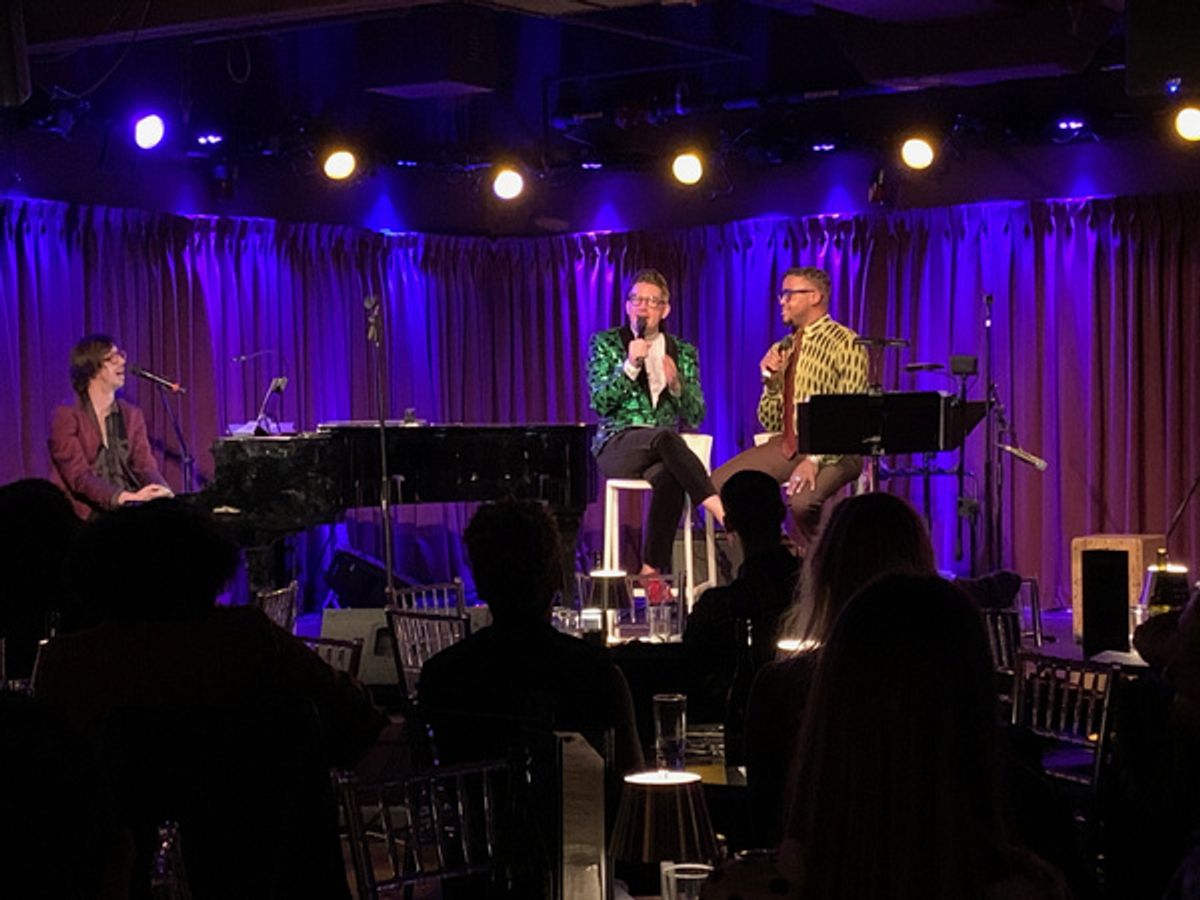 Drew Wutke, Thomas March and Darrel Alejandro Holnes, celebrating the launch of Holnes? Stepmotherland at Thomas March?s Poetry/Cabaret, NYC?s ?variety salon?, Feb 25th, at The Green Room 42. at 