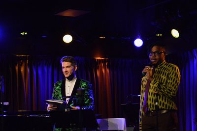 Thomas March and Darrel Alejandro Holnes, celebrating the launch of Holnes? Stepmothe Photo