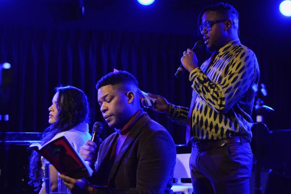 Christin Eve Cato, Andres Pina, and Darrel Alejandro Holnes, celebrating the launch o Photo
