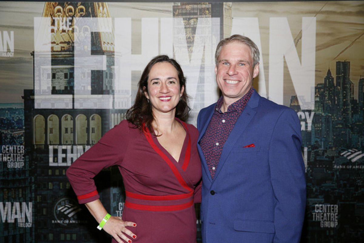 From left, Center Theatre Group Managing Director/CEO Meghan Pressman and Josh Clapper arrive for the opening night performance of ?The Lehman Trilogy? at Center Theatre Group/Ahmanson Theatre on Marc at 