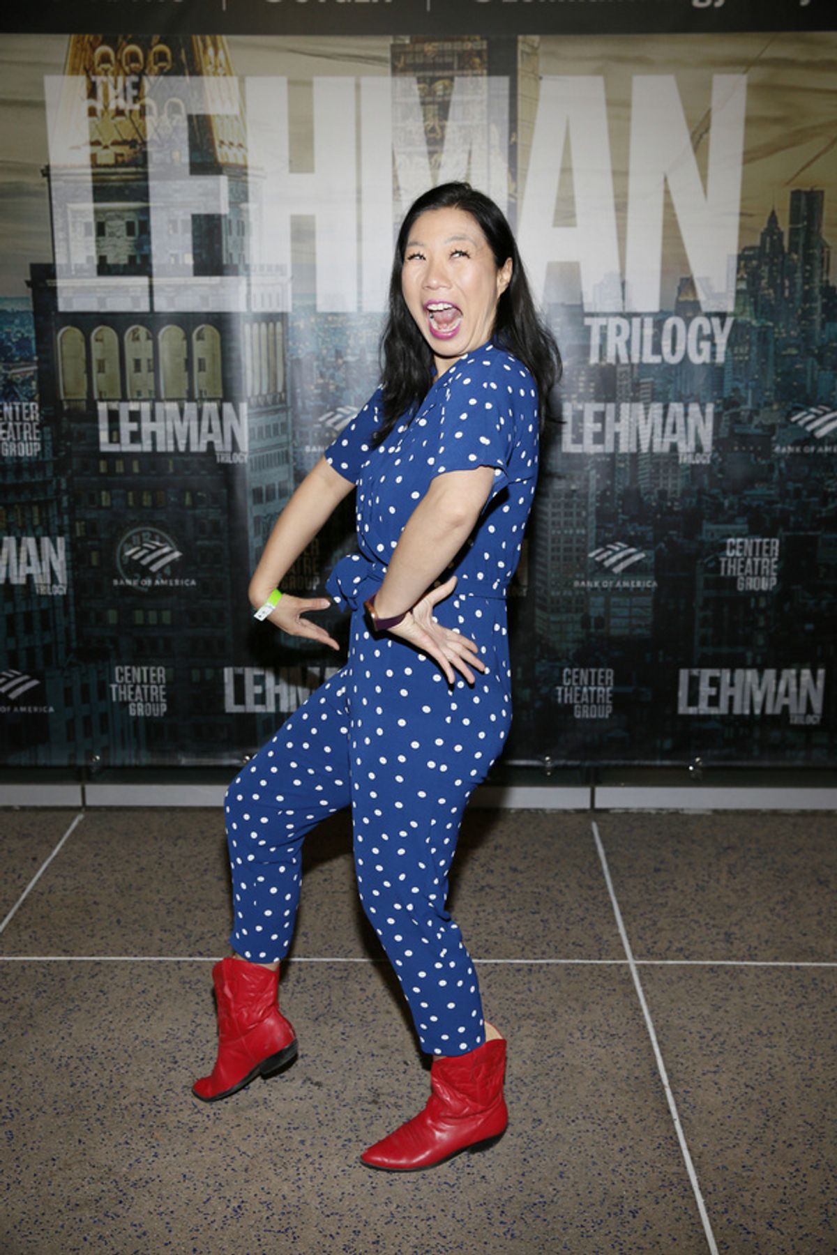 Playwright Kristina Wong arrives for the opening night performance of ?The Lehman Trilogy? at Center Theatre Group/Ahmanson Theatre on March 6, 2022, in Los Angeles, California. (Photo by Ryan Miller/ at 