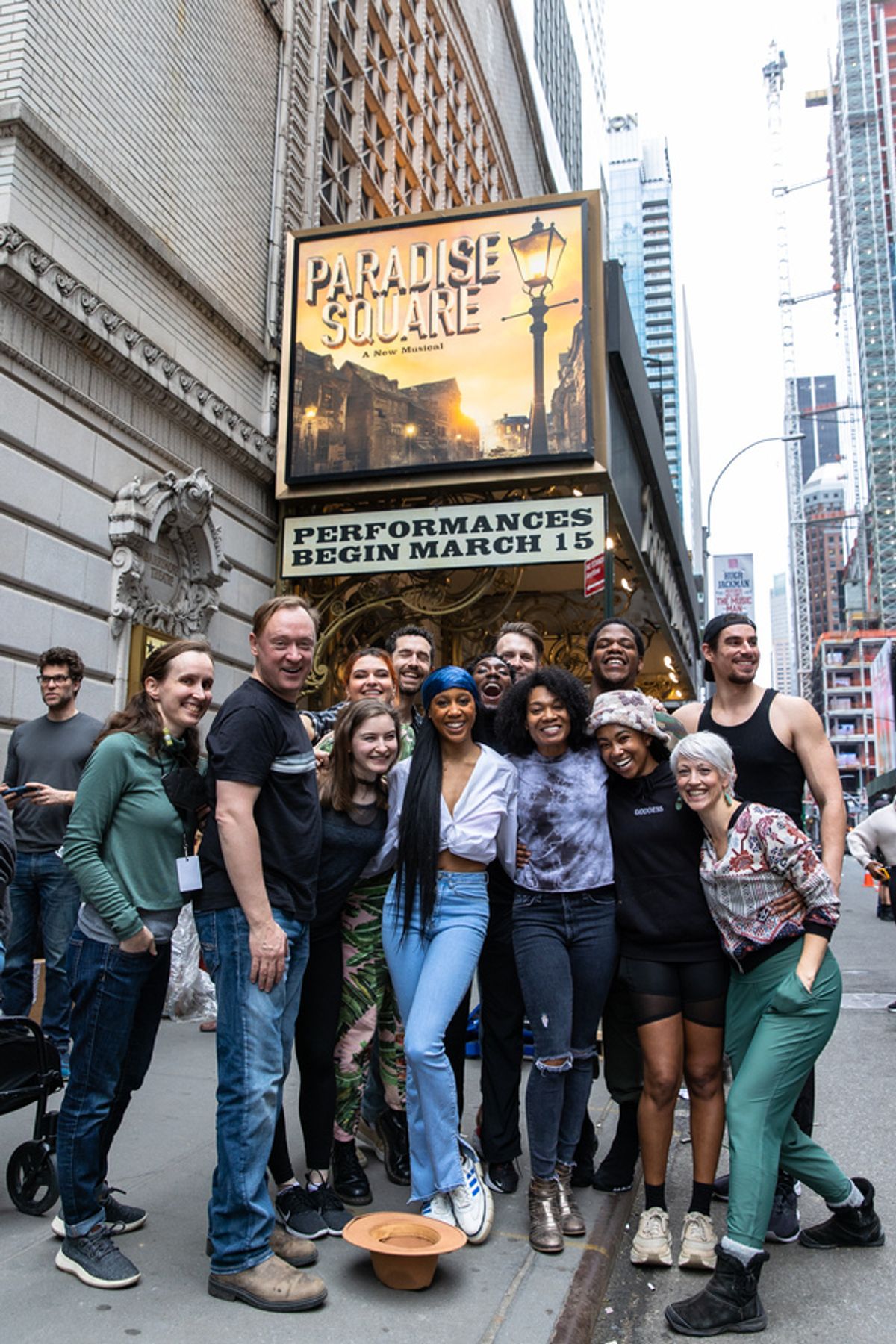 Cast of Paradise Square at Photos: PARADISE SQUARE Cast Heads to the Barrymore Theatre Ahead of First Preview
