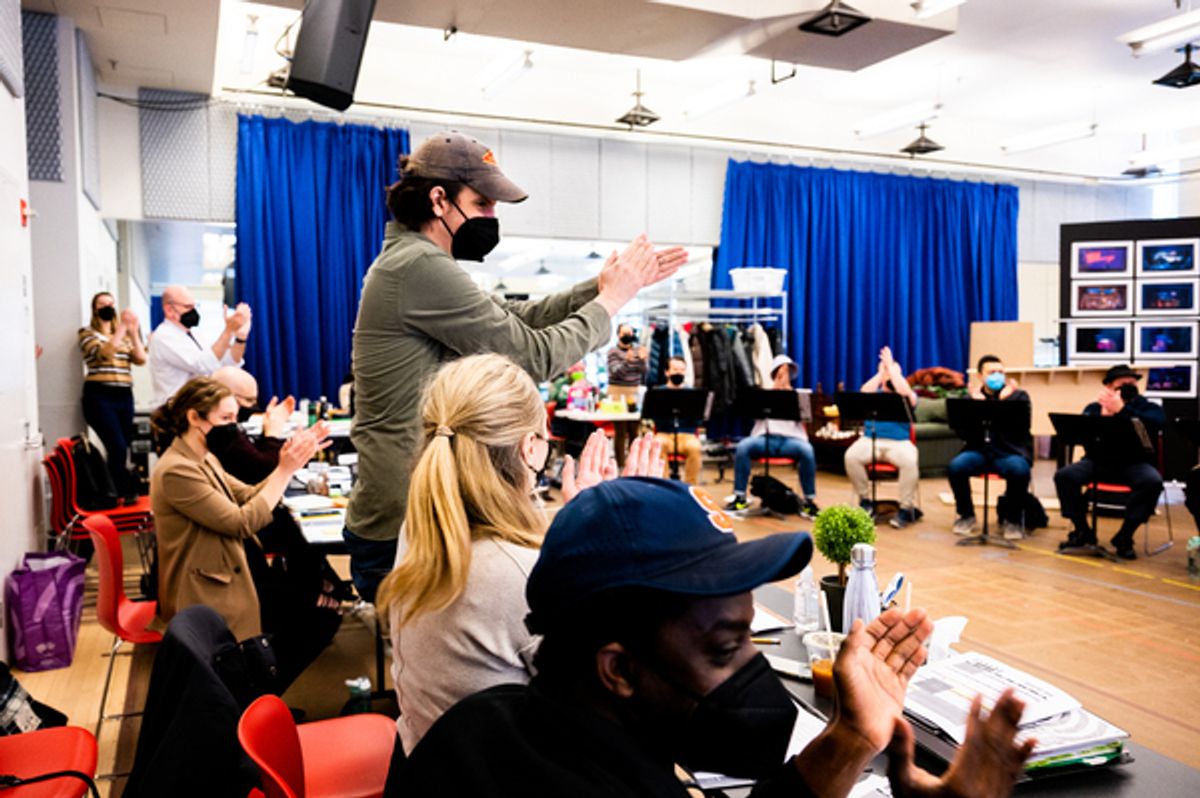 The cast of Beetlejuice at Photos: BEETLEJUICE Returns to the Rehearsal Room Ahead of Remounted Broadway Run