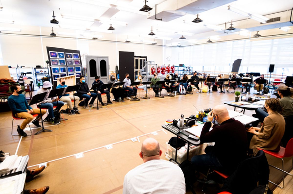 The cast of Beetlejuice at Photos: BEETLEJUICE Returns to the Rehearsal Room Ahead of Remounted Broadway Run