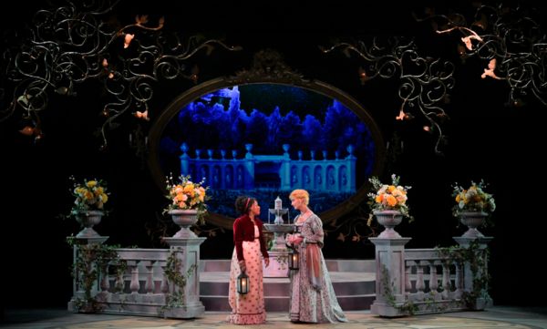 Sisters Marianne (Antoinette Comer) and Elinor (Sharon Rietkerk) confide in each othe Photo