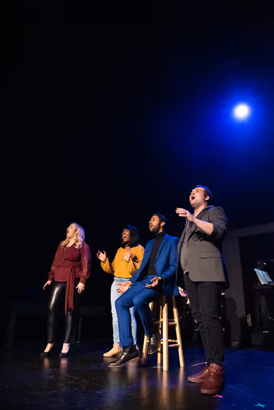 The cast of SONGS FOR A NEW WORLD  Photo