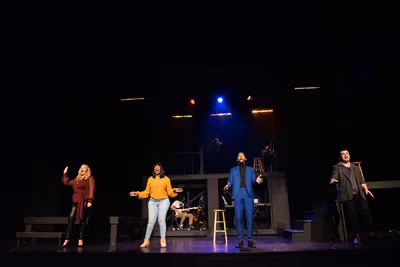 The cast of SONGS FOR A NEW WORLD  Photo