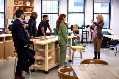 Noah Haidle (Playwright), Enrico Colantoni, John Earl Jelks, Debra Messing, Vivienne  Photo