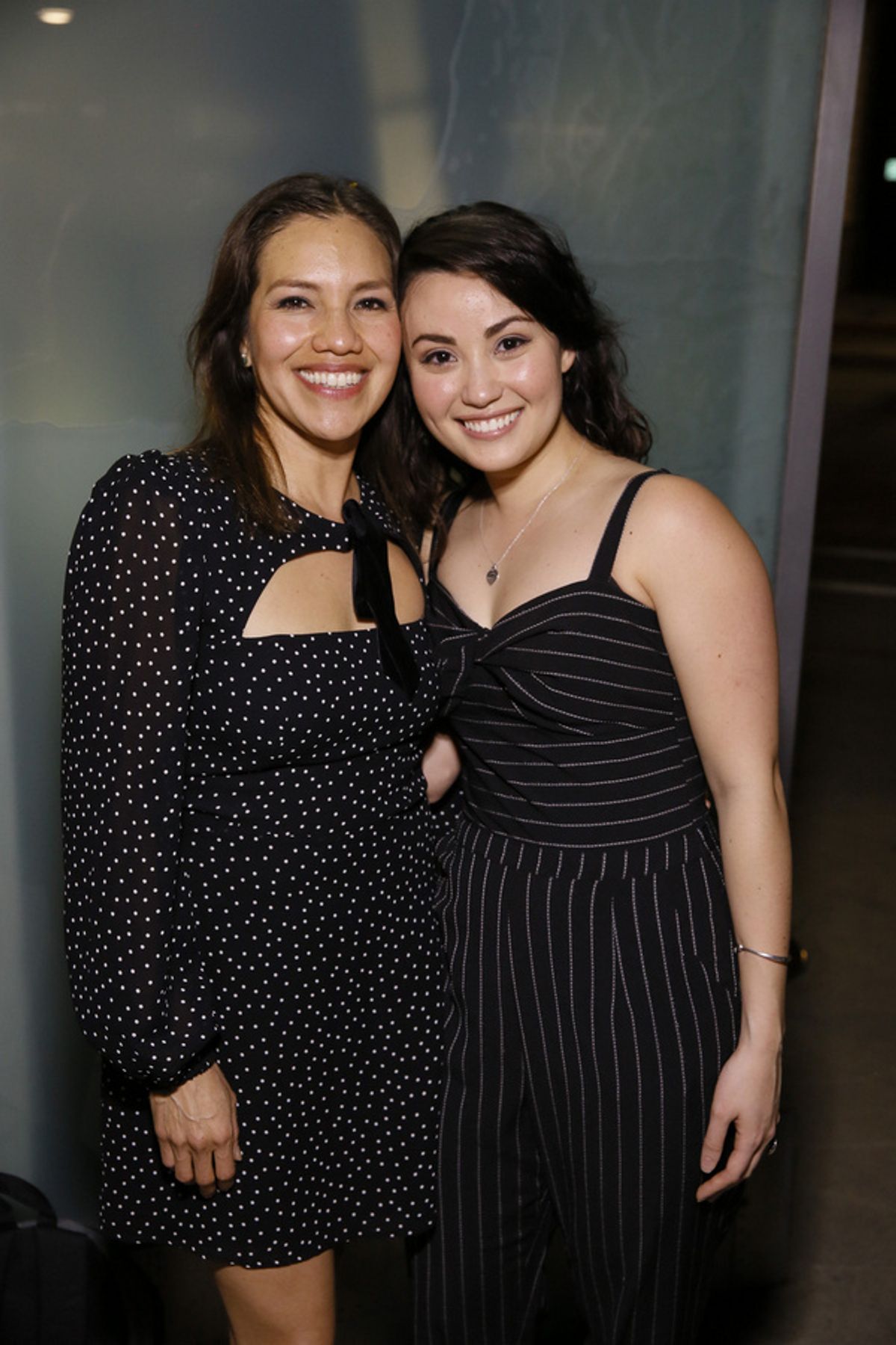 From left, cast members Cheryl Uma a and Sabrina Fest  during the champagne toast after the world premiere of ?Alma? at Center Theatre Group?s Kirk Douglas Theatre on March 13, 2022, in Culver City, C at 