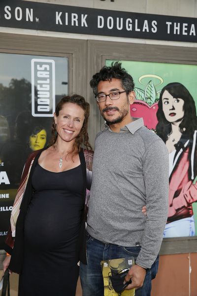 From left, Joanna Wallfisch and sound designer Daniel Corral arrive for the world pre Photo