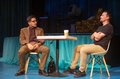 Professor Aman (Salim Razawi) discusses a job opportunity with Elliot Ortiz (Xander D Photo