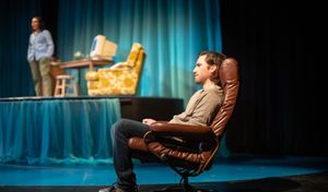 Fountainhead (Ben Euphrat*, right) logs on for an online conversation with Odessa Ortiz (Lisa Ramirez*) @ BroadwayWorld Fountainhead (Ben Euphrat*, right) logs on for an online conversation with Odessa Ort Photo