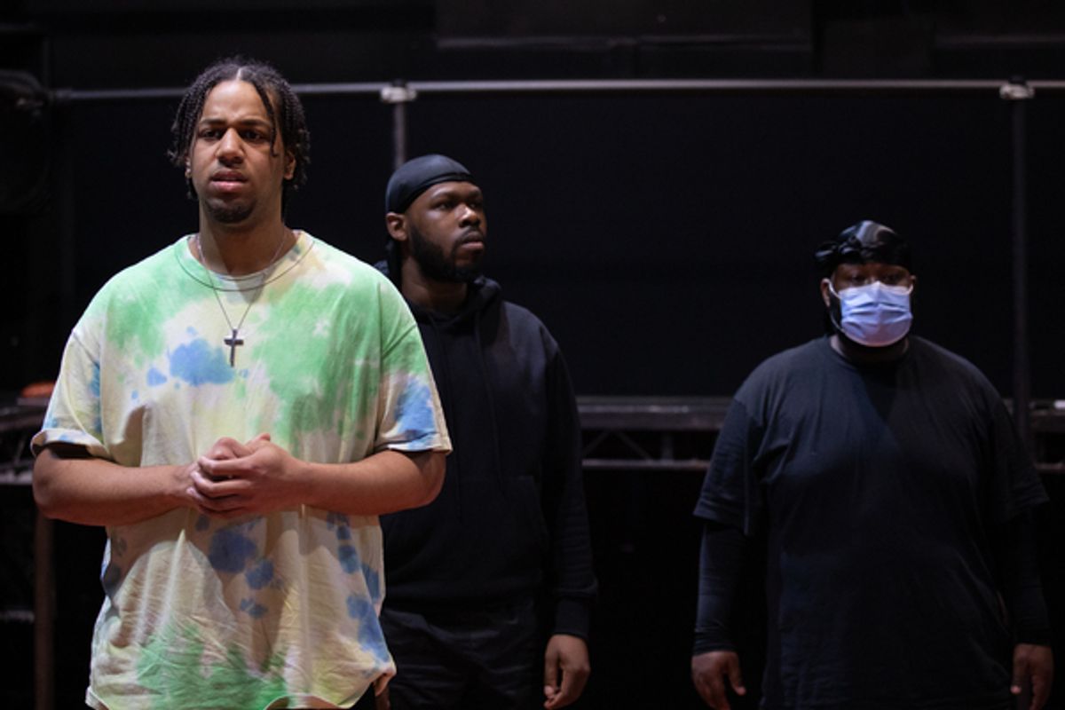 Kaine Lawrence, Mark Akintimehin, Emmanuel Akwafo at Photos: Inside Rehearsal For FOR BLACK BOYS WHO HAVE CONSIDERED SUICIDE WHEN THE HUE GETS TOO HEAVY