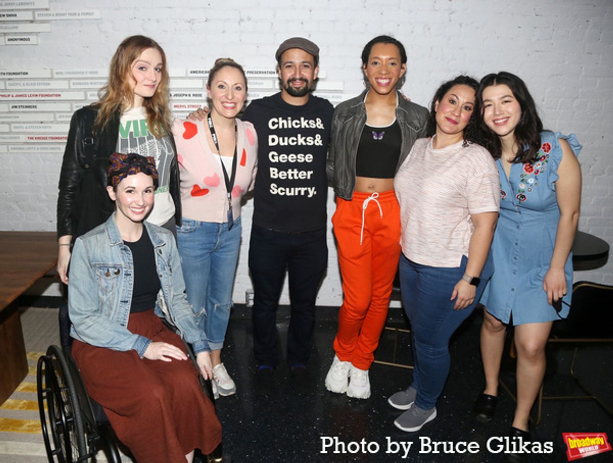 Jenna Bainbridge, Ada Westfall, Liz Pearce, Lin-Manuel Miranda, J Reily Jr, Susan Oliveras and Mia Pak
 at 