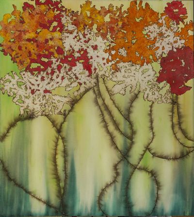 Sunkissed from Within, by Mira Lehr (2022) Burned and dyed Japanese paper, handwritin Photo