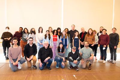 The cast and creative team of The Bedwetter Photo