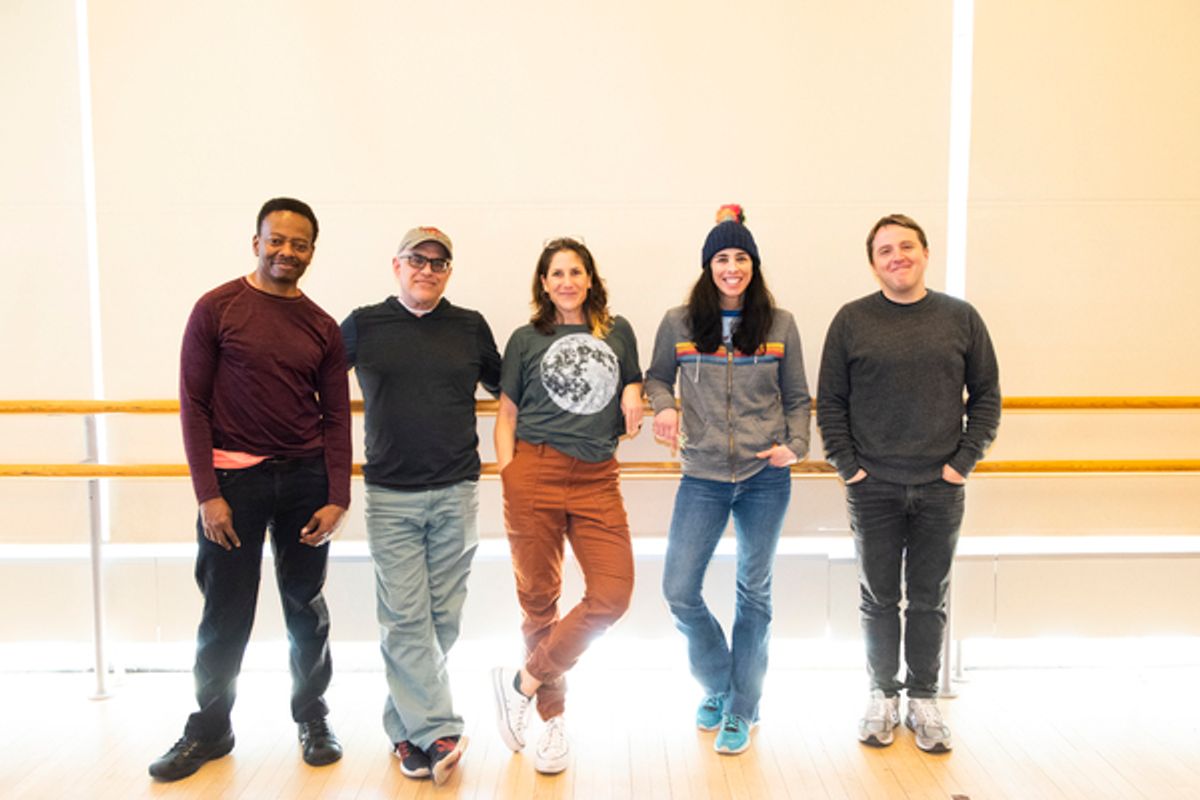 Byron Easley, David Yazbek, Anne Kauffman, Sarah Silverman and Joshua Harmon at 