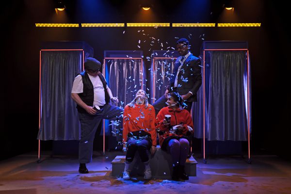 Andrew Whitehead (Kev), Tess Seddon (Tess), Purvi Parmar (Sue), and Kofi Dennis (Ben) Photo