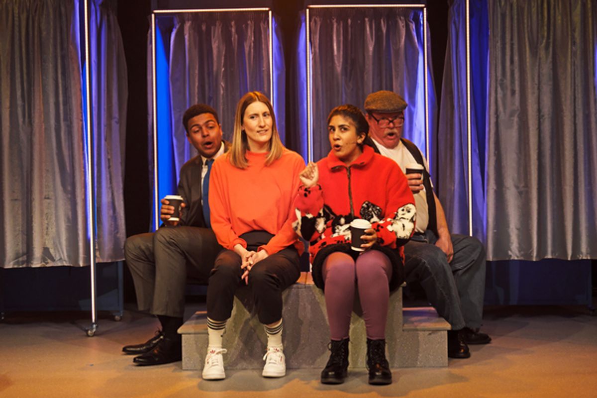 Andrew Whitehead (Kev), Tess Seddon (Tess), Purvi Parmar (Sue), and Kofi Dennis (Ben)  at 