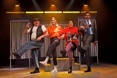 Andrew Whitehead (Kev), Tess Seddon (Tess), Purvi Parmar (Sue), and Kofi Dennis (Ben) Photo