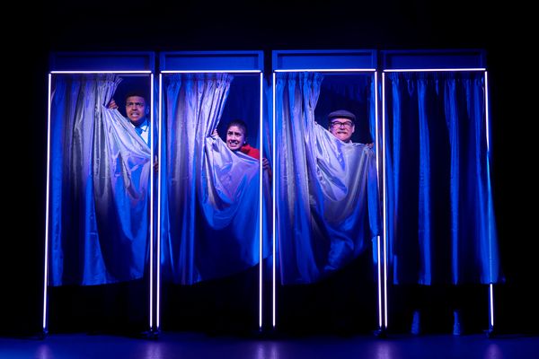 Kofi Dennis (Ben), Purvi Parmar (Sue), and Andrew Whitehead (Kev)   Photo