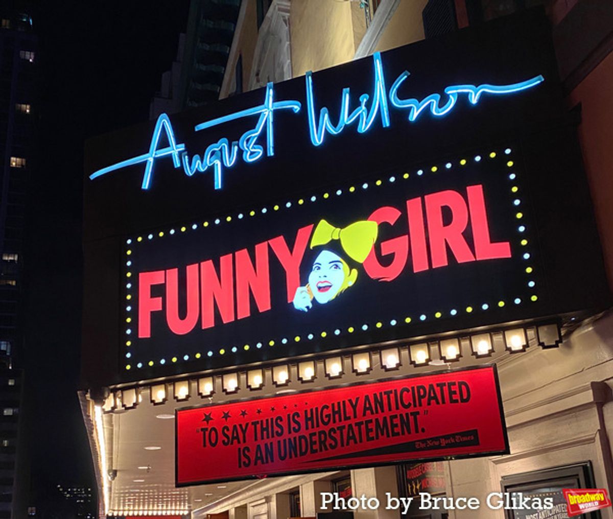Signage at The August Wilson Theater at 