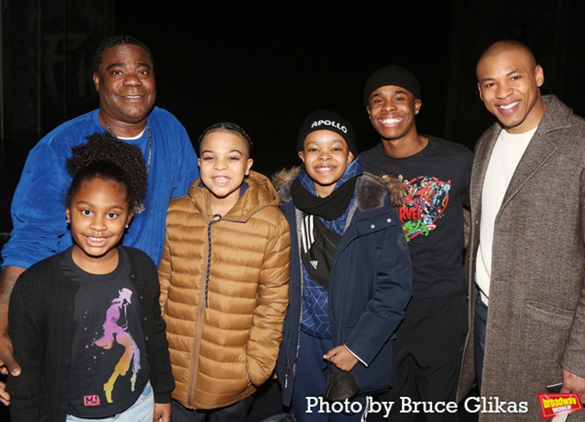 Maven Sonae Morgan, father Tracy Morgan, Christian Wilson, Devin Trey Campbell, Tavon Olds-Sample and Darius Wright at 