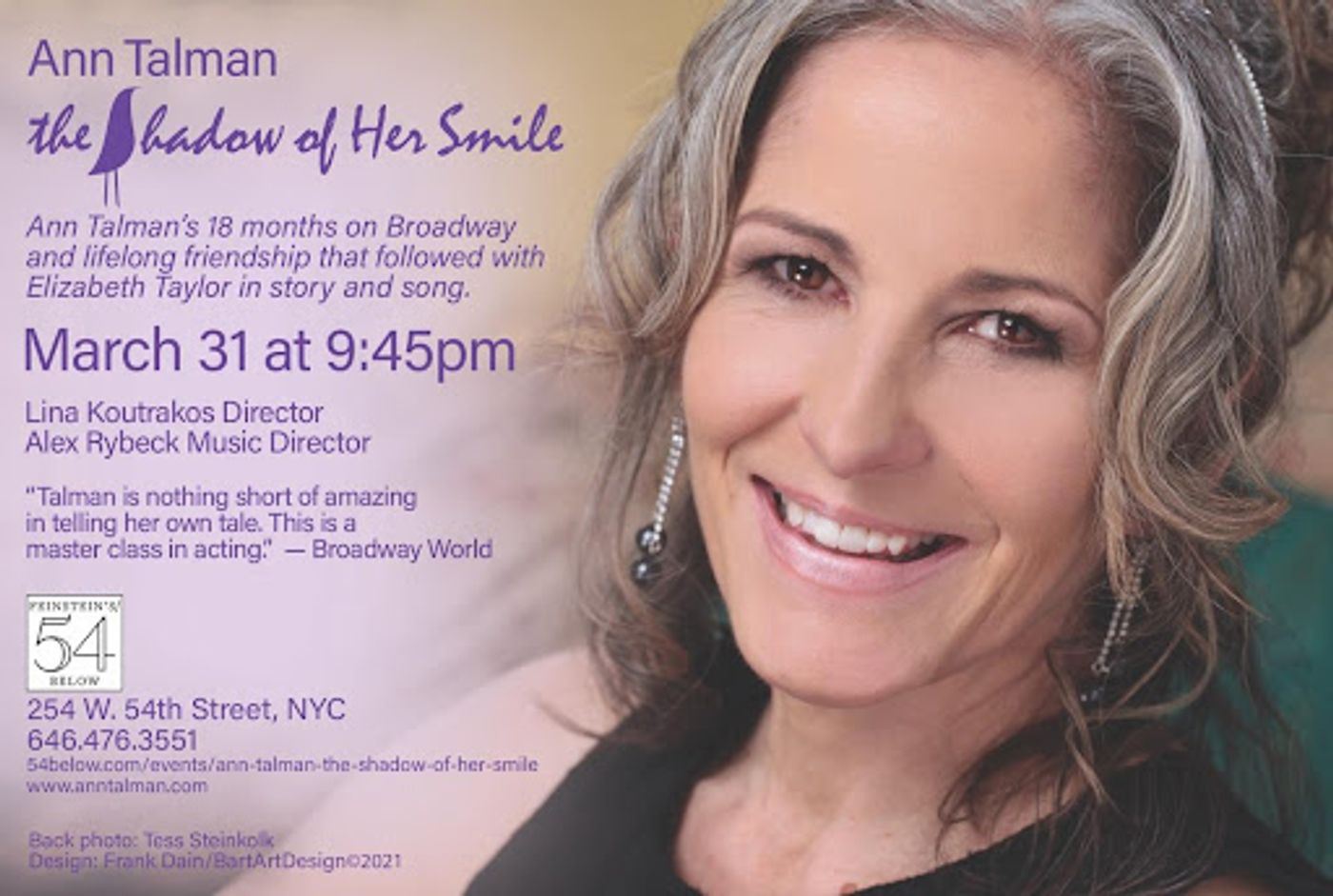 Interview: Ann Talman of THE SHADOW OF HER SMILE at Feinstein's/54 Below  Image