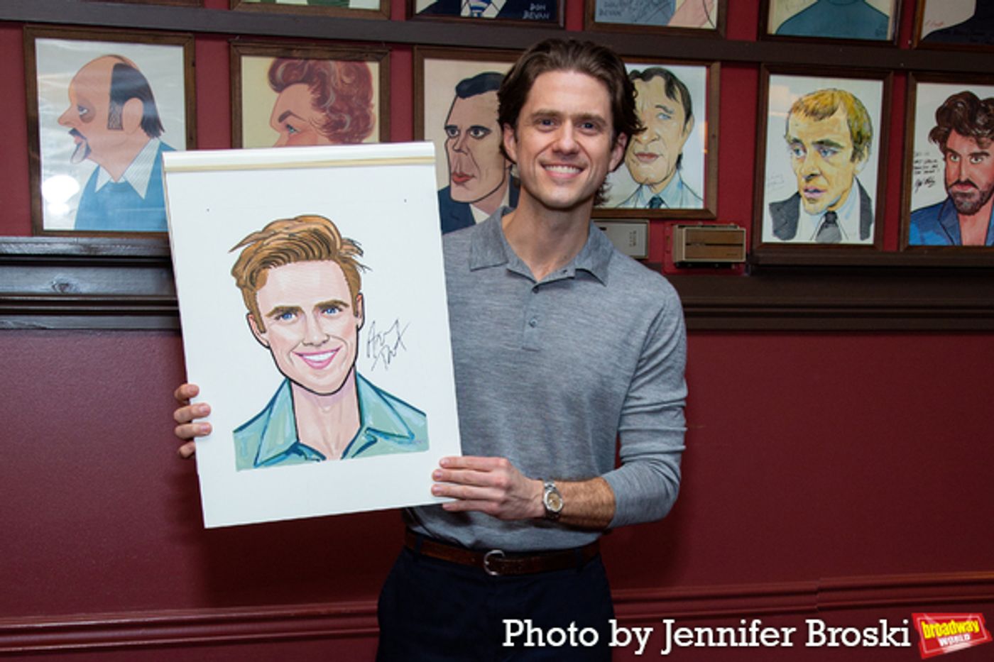 Photos: Tony Award-Winner Aaron Tveit Receives Sardi's Caricature  Image