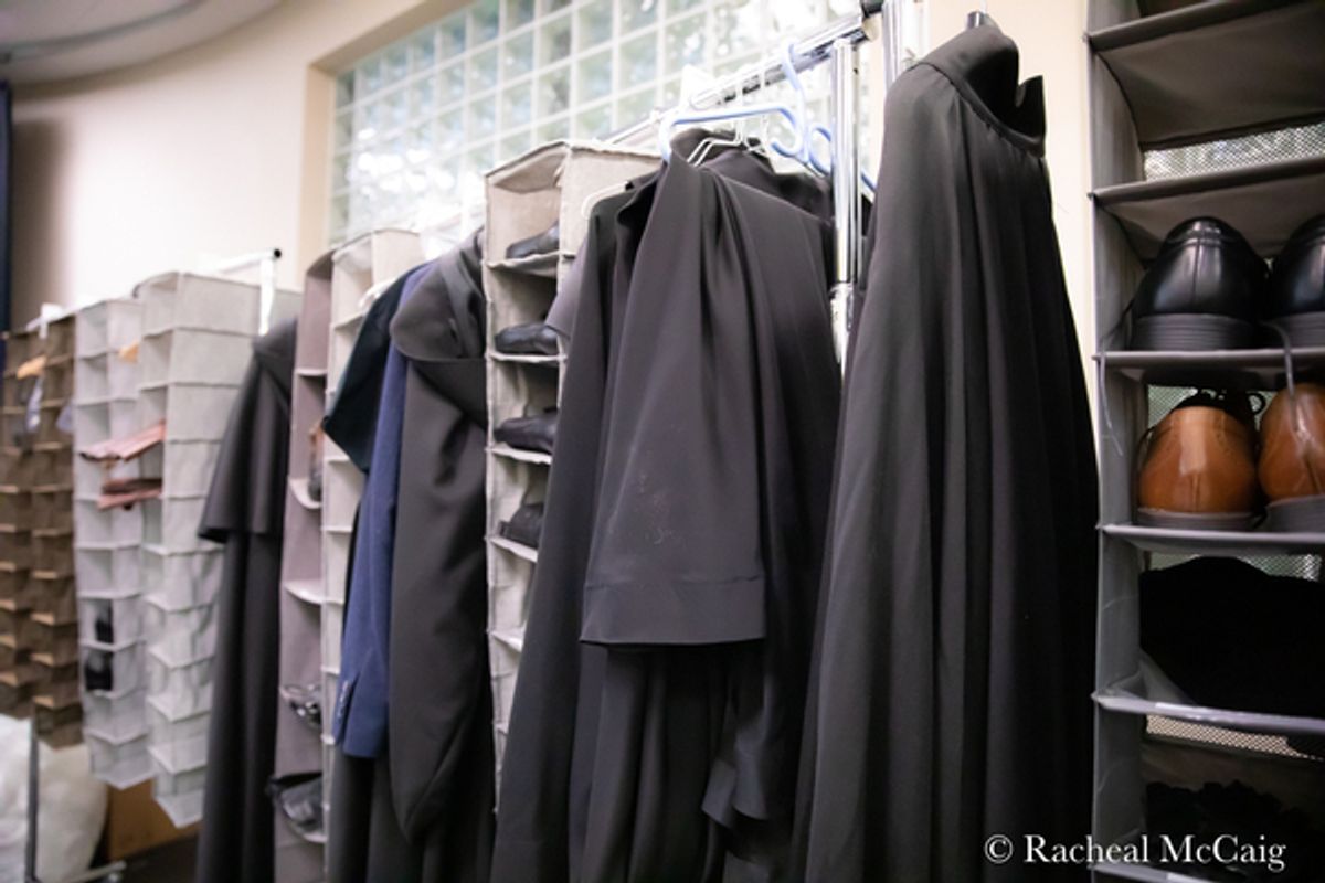 Rehearsal Cloaks and shoes. at Photos: The Company Of HARRY POTTER AND THE CURSED CHILD Meets The Press In Toronto