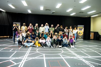 The Cast prepping for their de-masking. Photo